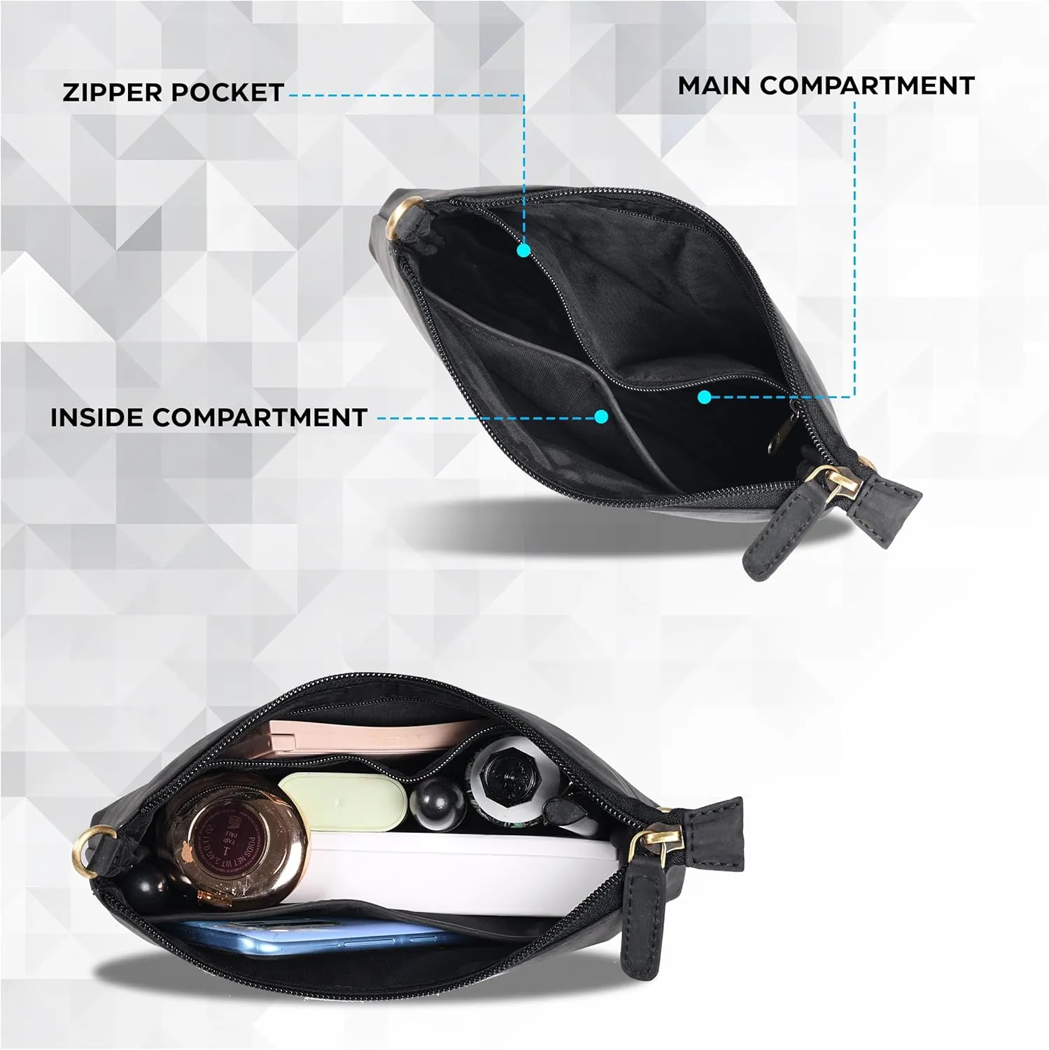 Ozora Leather Small Crossbody Purses for Women Mini Travel Purse with Adjustable Strap Leather Wristlet Purses