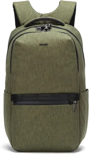 Pacsafe Metrosafe X Anti Theft 25L Backpack - With Padded 15" Laptop Sleeve, Tweed Green (30645517)