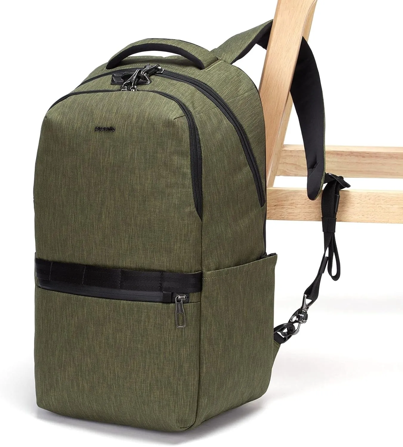 Pacsafe Metrosafe X Anti Theft 25L Backpack - With Padded 15" Laptop Sleeve, Tweed Green (30645517)