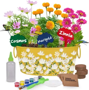 Paint & Plant Flower Gardening Kit - Gifts for Girls Ages 8-12, Arts and Crafts for Kids Ages 8-12, Kids Gardening Set, Birthday Toys Christmas Gifts for Girls Boys Ages 4 5 6 7 8 9 10 11 12