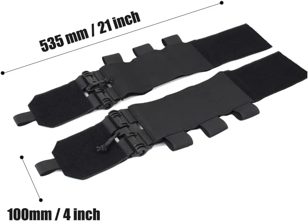 Pair of Elastic Tactical Vest Cummerbund Quick Release Mounting Strap with Magazine Pouches