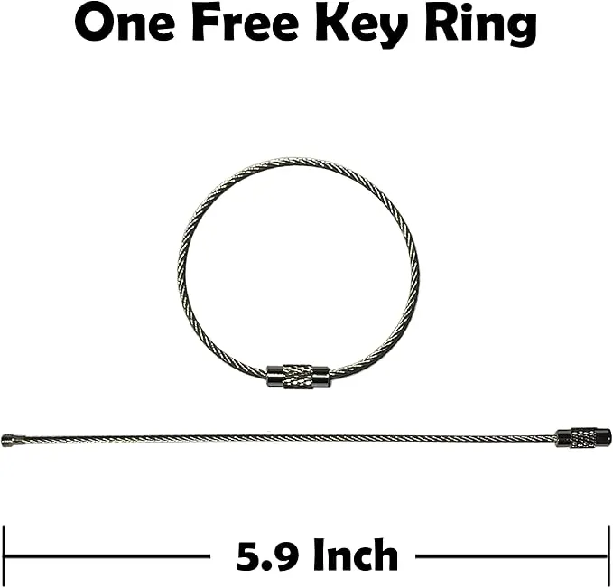 Paracord Keychain with Carabiner, Key Fob Braided Lanyard Keychain with Utility Ring & Enlarged Mouth Clip