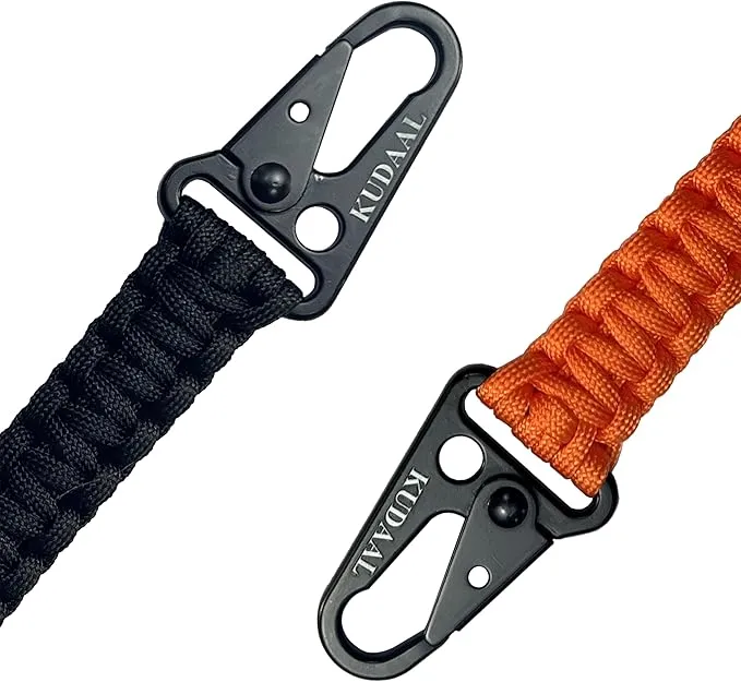 Paracord Keychain with Carabiner, Key Fob Braided Lanyard Keychain with Utility Ring & Enlarged Mouth Clip