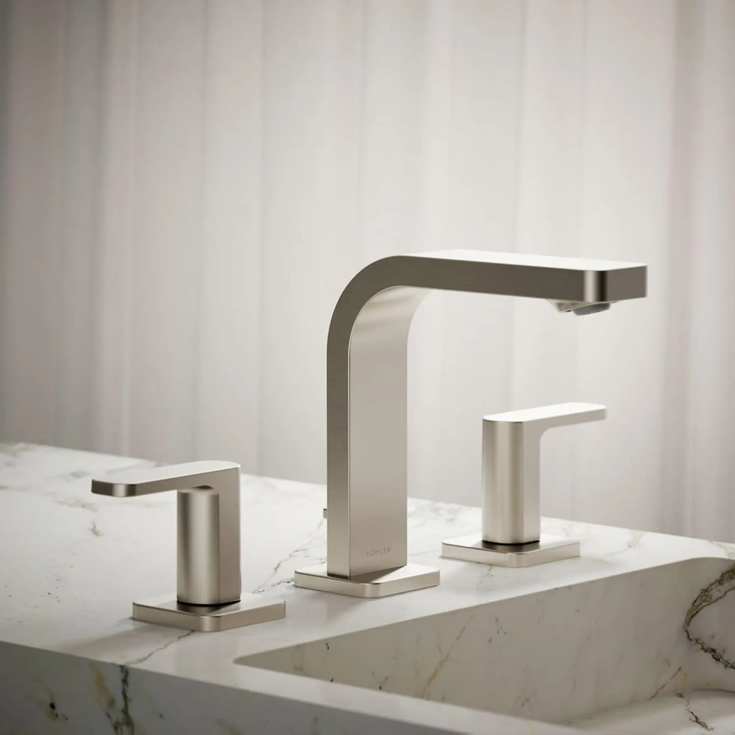 Parallel Widespread Bathroom Sink Faucet With Lever Handles