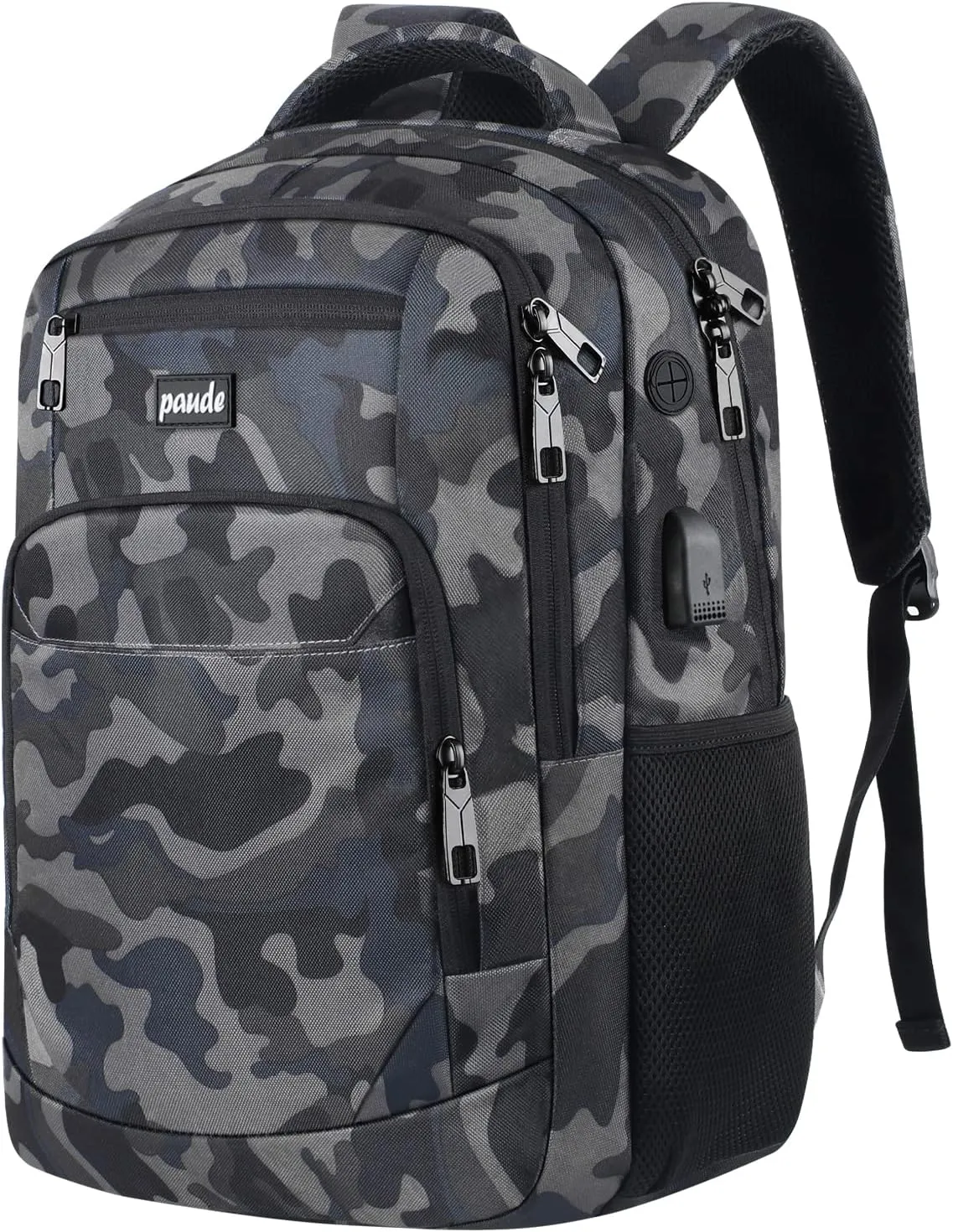 Paude Backpack for Men,College Backpack School Bookbag for Teens,Laptop Bookbag with USB Port and Headphone Hole