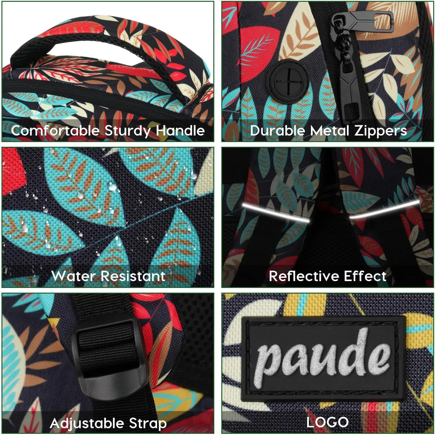 Paude Backpack Leaf Printing,Casual Backpack Bookbag Laptop Backpack with USB for College School Students Work Office Business