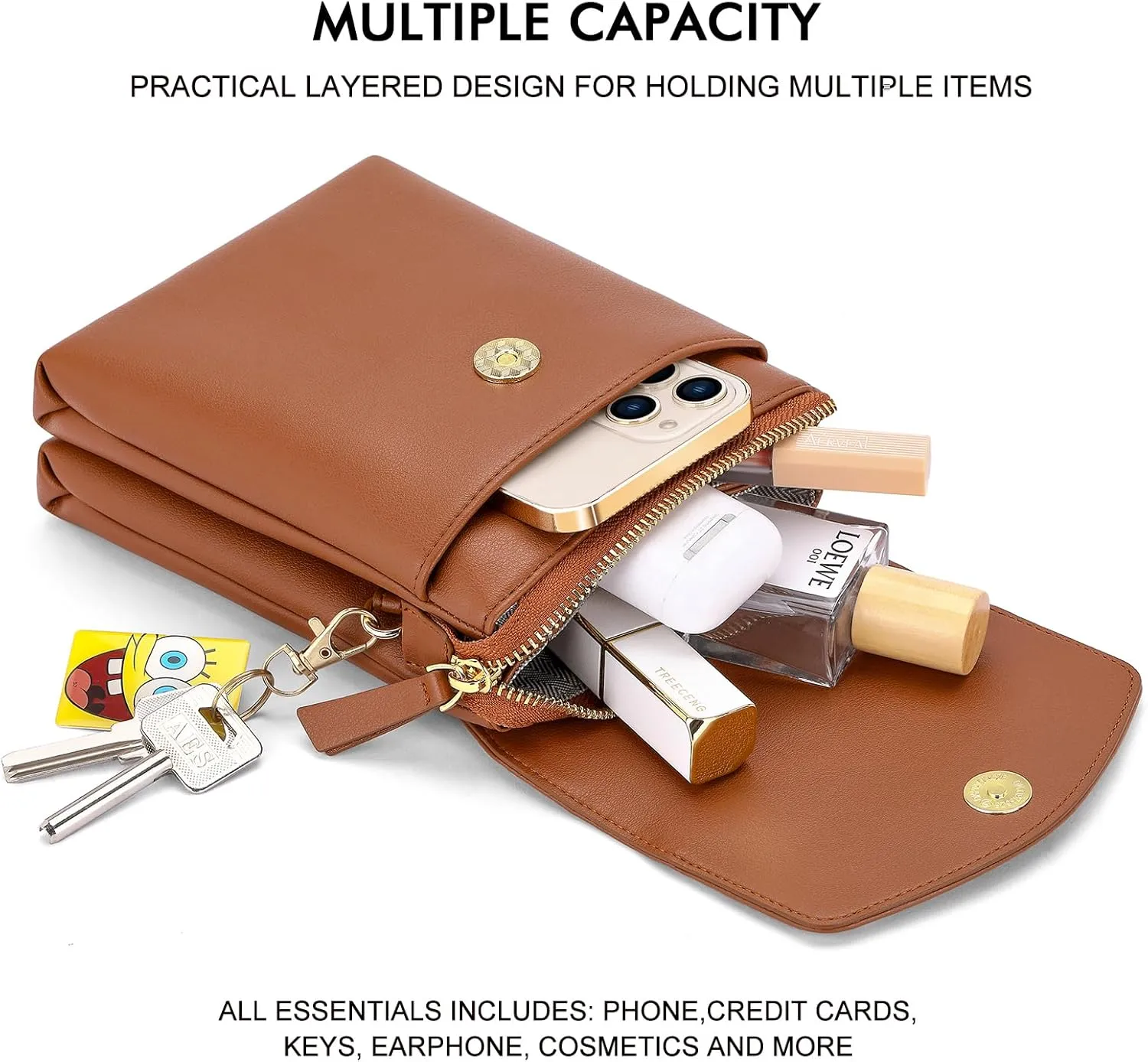 Peacocktion Small Crossbody Bags for Women, Trendy Cell Phone Cross Body Purses with Card Slots