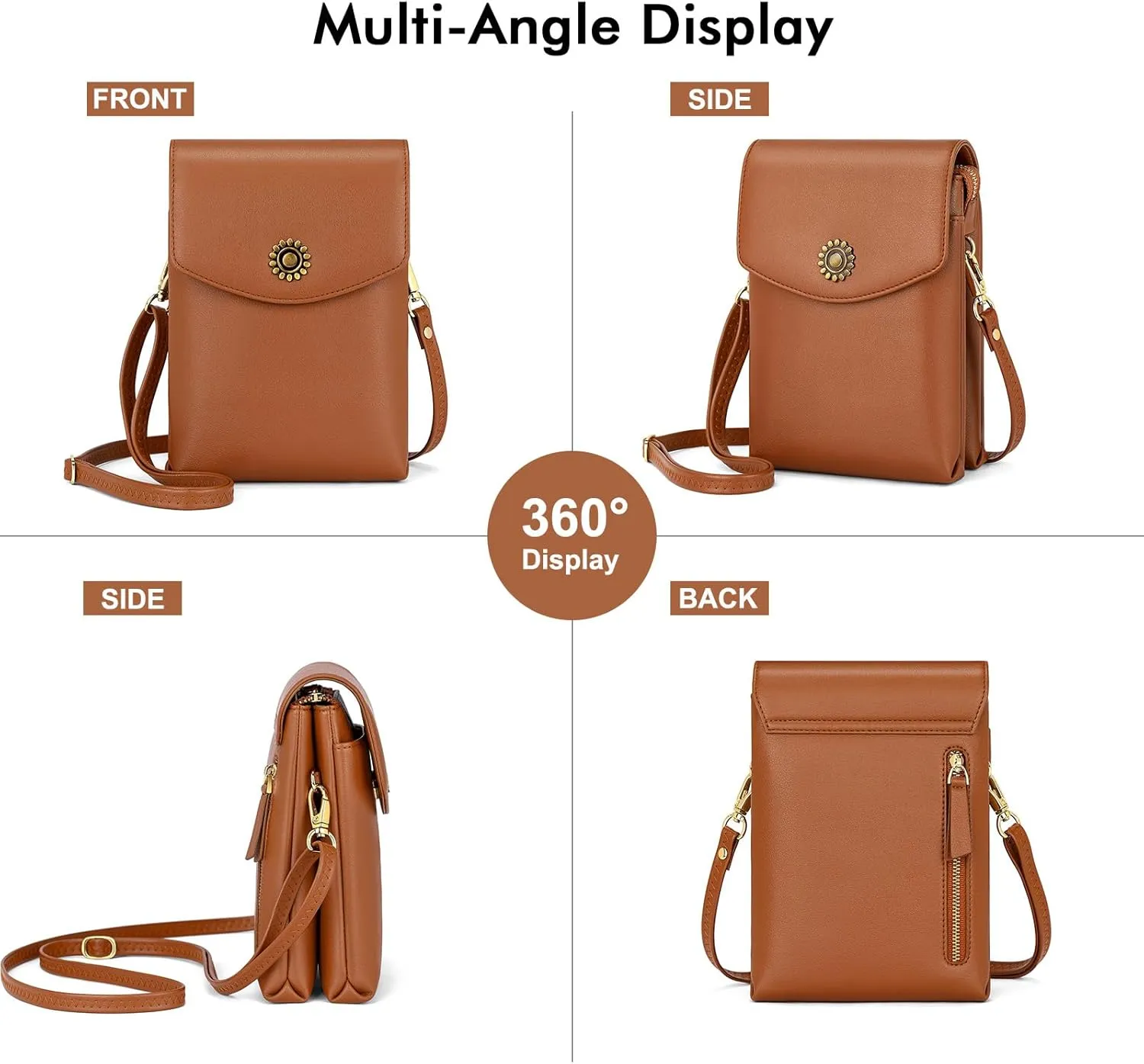 Peacocktion Small Crossbody Bags for Women, Trendy Cell Phone Cross Body Purses with Card Slots