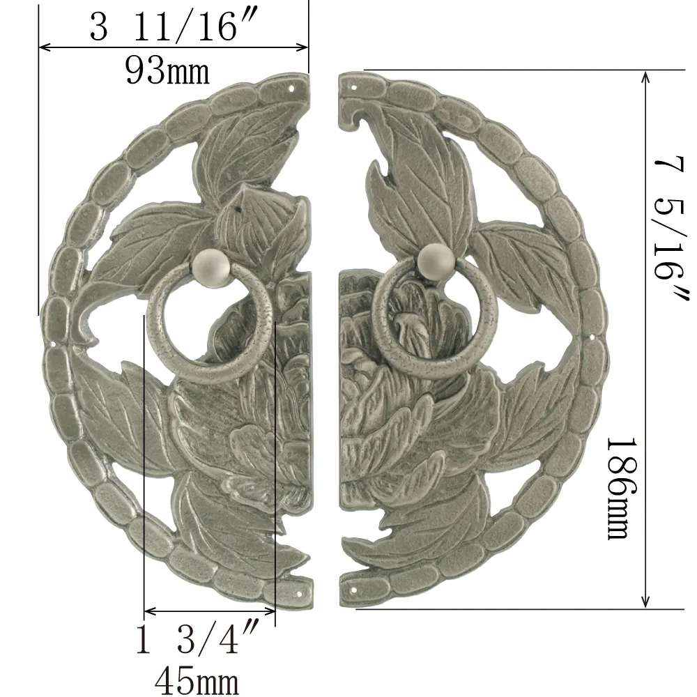 Peony Decorative Plate with Ring Handles