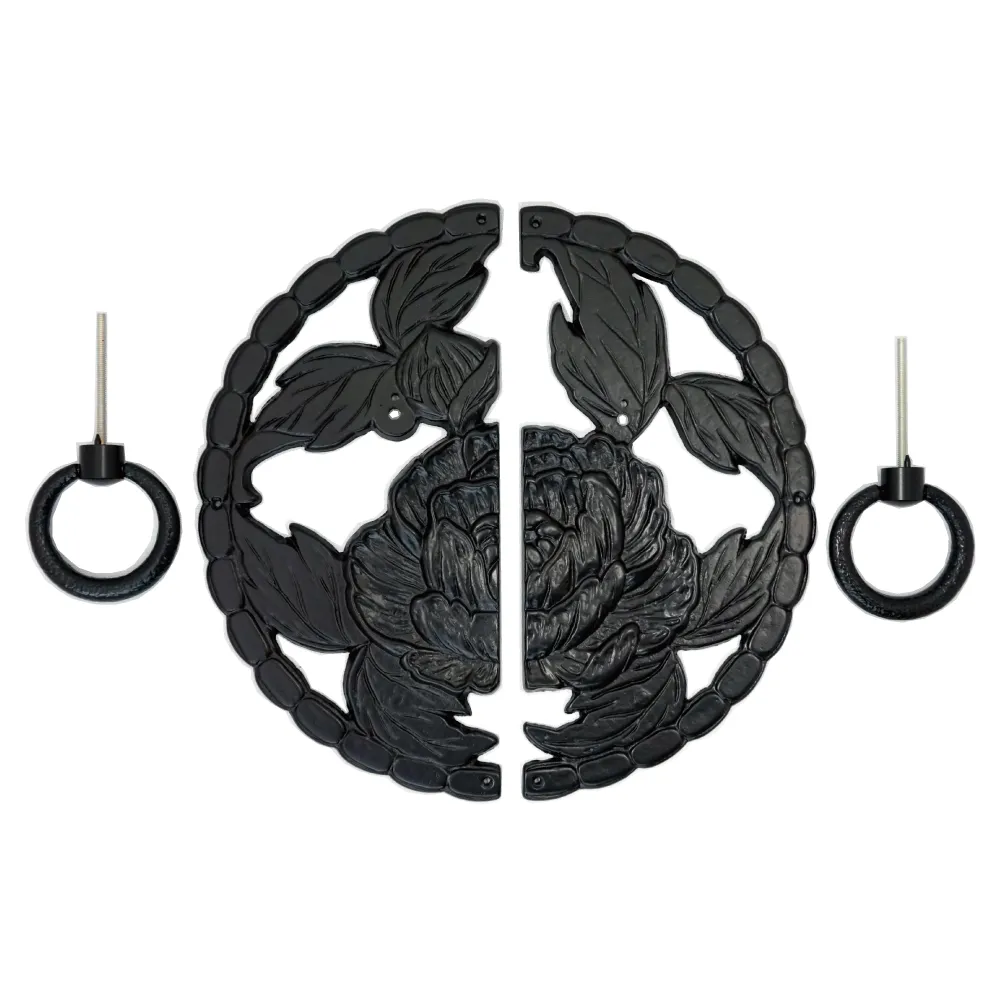 Peony Decorative Plate with Ring Handles