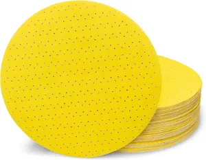 Perforated Drywall Sanding Abrasive Discs 9-Inch/225mm for Drywall Sanders, Hook and Loop Sandpaper Better Suction and Sanding with Less Wear - Set of 10 (100 Grit)