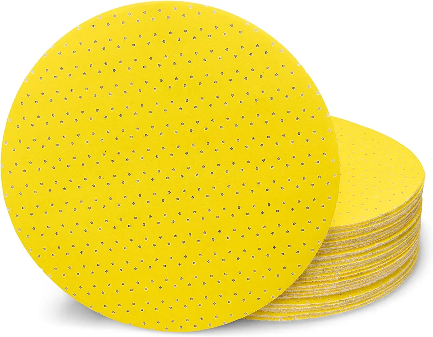 Perforated Drywall Sanding Abrasive Discs 9-Inch/225mm for Drywall Sanders, Hook and Loop Sandpaper Better Suction and Sanding with Less Wear - Set of 10 (100 Grit)
