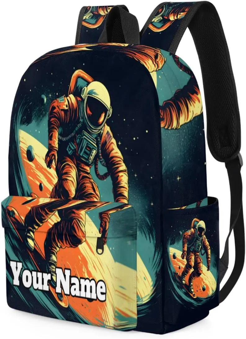 Personalized Astronaut Universe Preschool Toddler Backpack for Boys Girls Custom Kids Name Small Bookbags Kindergarten Elementary Backpack, Space