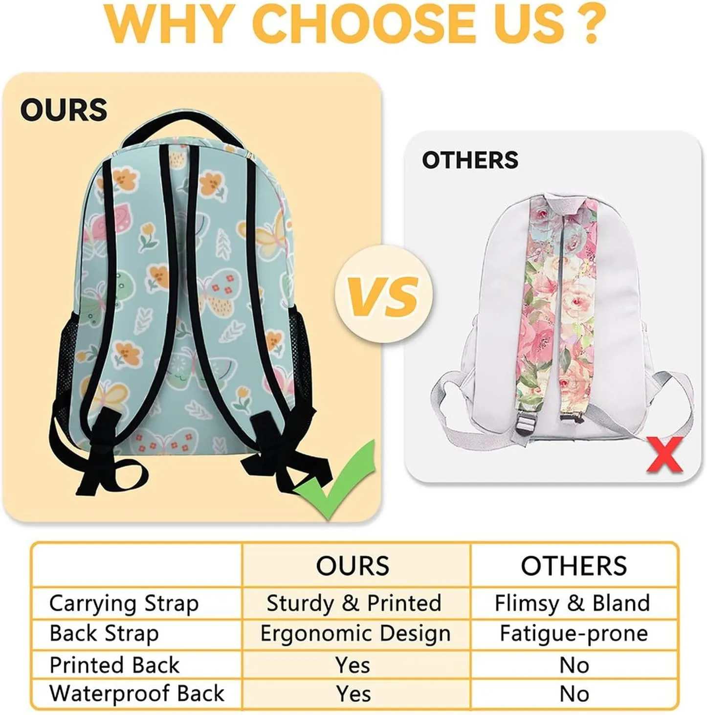 Personalized Butterfly Backpack for Girls - 16 Inch Aesthetic Backpack for School - Green, Large Capacity, Durable, Lightweight Bookbag for Kids Travel