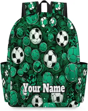 Personalized Cute Footballs Preschool Toddler Backpack for Boys Girls Custom Kids Name Small Bookbags Kindergarten Elementary Backpack, Soccers