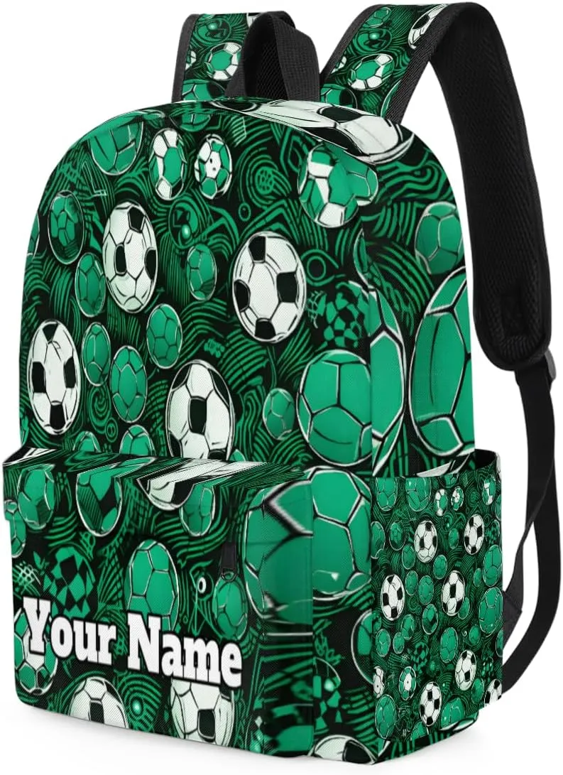 Personalized Cute Footballs Preschool Toddler Backpack for Boys Girls Custom Kids Name Small Bookbags Kindergarten Elementary Backpack, Soccers