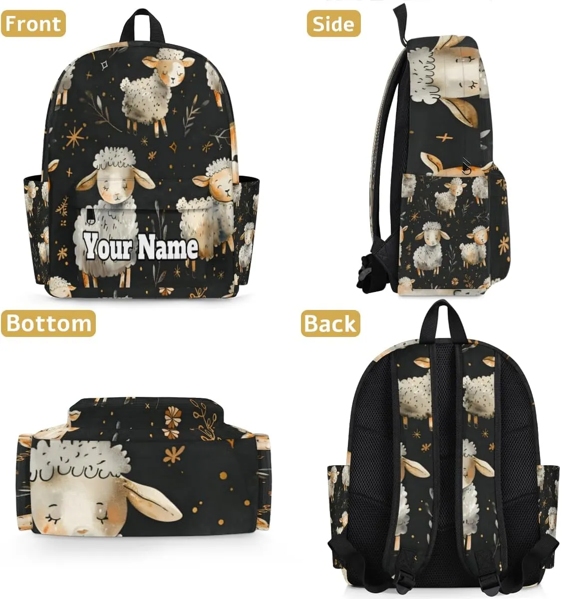 Personalized Cute Sheep Preschool Toddler Backpack for Boys Girls Custom Kids Name Small Bookbags Kindergarten Elementary Backpack, Cute Sheep
