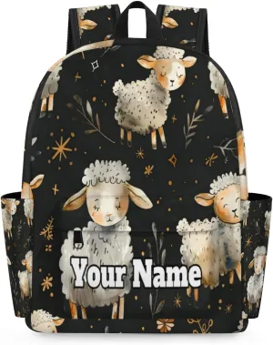 Personalized Cute Sheep Preschool Toddler Backpack for Boys Girls Custom Kids Name Small Bookbags Kindergarten Elementary Backpack, Cute Sheep