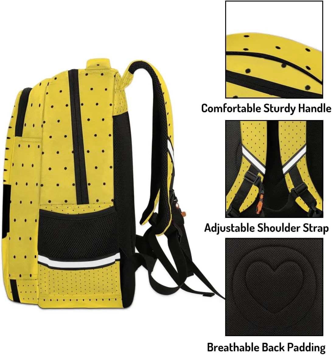 Personalized Kids Backpack Custom Backpack Schoolbag Children Bookbag for Girls Sunflower Dot Princess