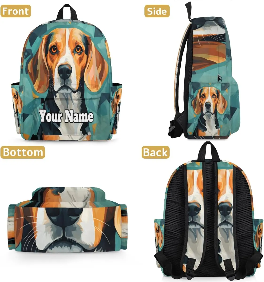 Personalized Labrador Dog Preschool Toddler Backpack for Boys Girls Custom Kids Name Small Bookbags Kindergarten Elementary Backpack, Dog Print