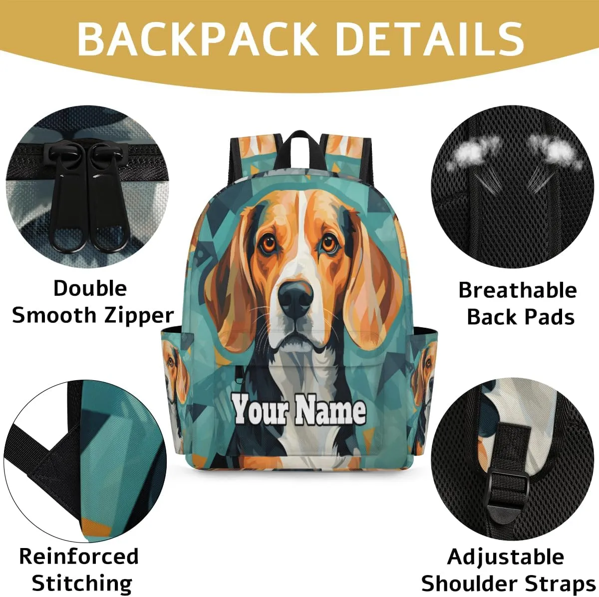 Personalized Labrador Dog Preschool Toddler Backpack for Boys Girls Custom Kids Name Small Bookbags Kindergarten Elementary Backpack, Dog Print