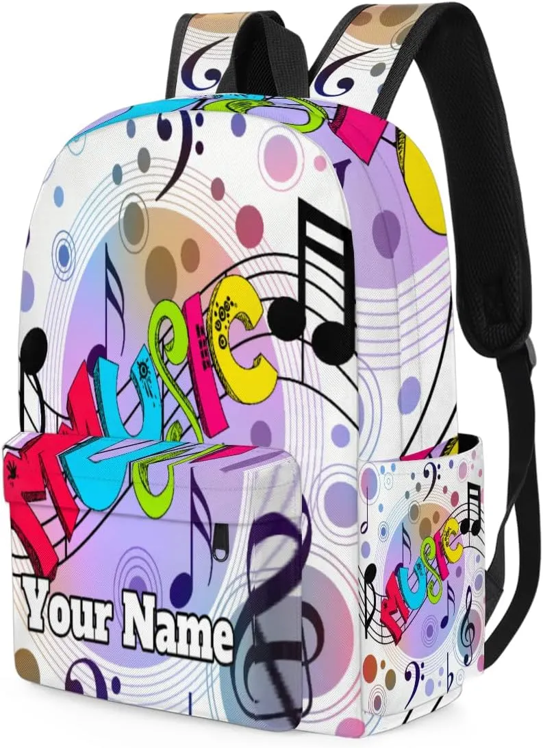 Personalized Music Theme Preschool Toddler Backpack for Boys Girls Custom Kids Name Small Bookbags Kindergarten Elementary Backpack, Musical Note