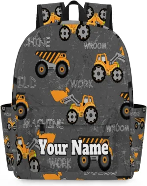 Personalized Seamless Pattern Preschool Toddler Backpack for Boys Girls Custom Kids Name Small Bookbags Kindergarten Elementary Backpack, Cars