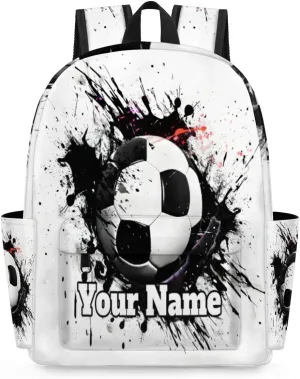Personalized Soccer Theme Preschool Toddler Backpack for Boys Girls Custom Kids Name Small Bookbags Kindergarten Elementary Backpack, Ball Soccer