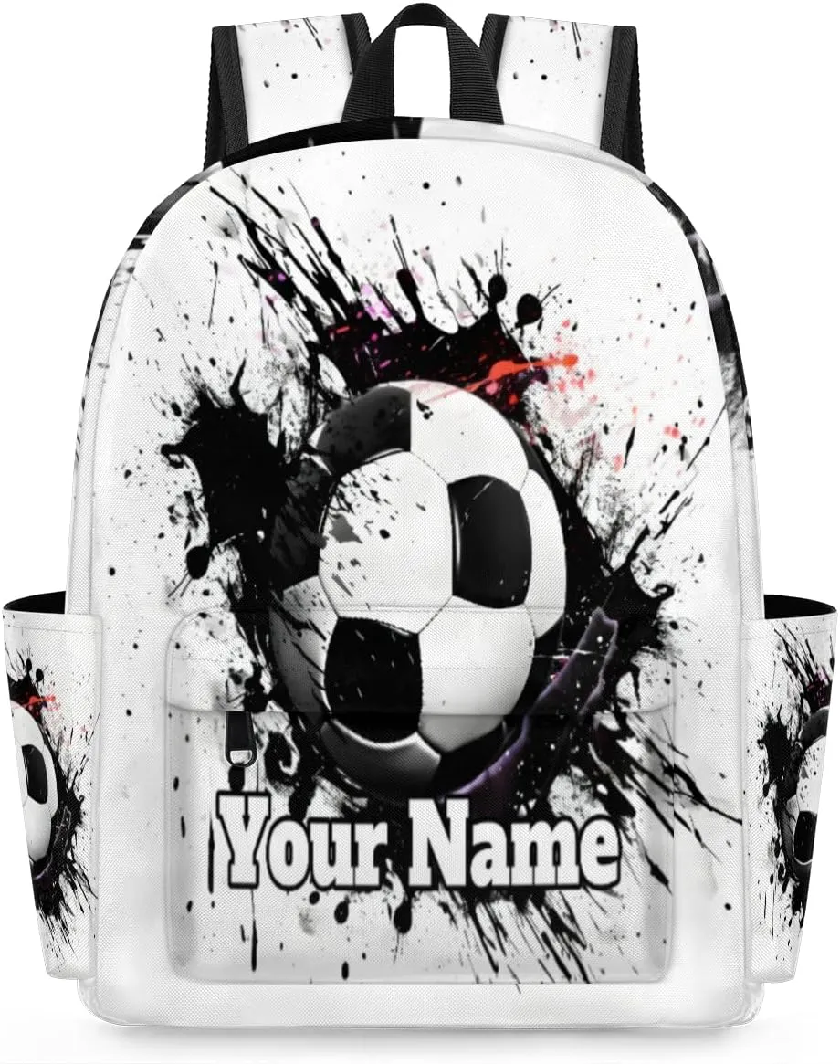 Personalized Soccer Theme Preschool Toddler Backpack for Boys Girls Custom Kids Name Small Bookbags Kindergarten Elementary Backpack, Ball Soccer