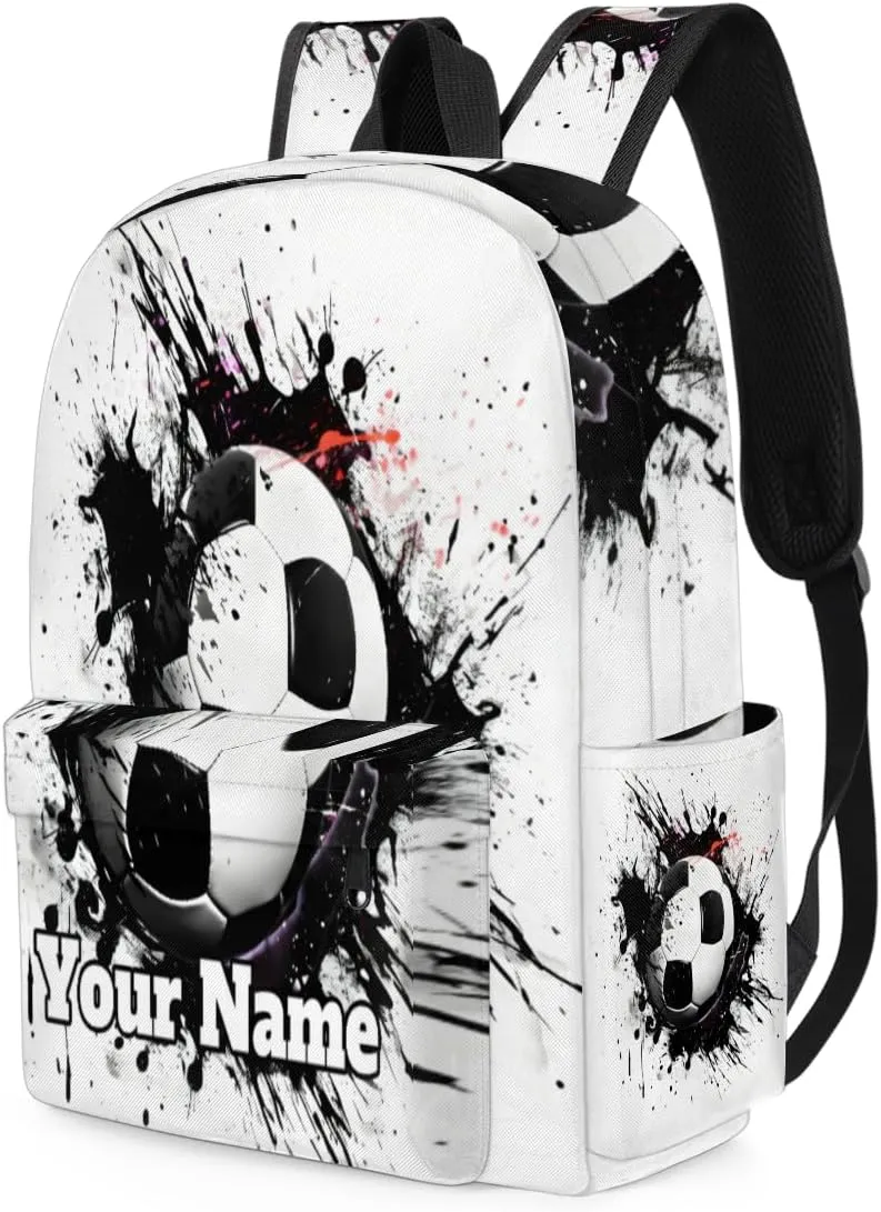 Personalized Soccer Theme Preschool Toddler Backpack for Boys Girls Custom Kids Name Small Bookbags Kindergarten Elementary Backpack, Ball Soccer