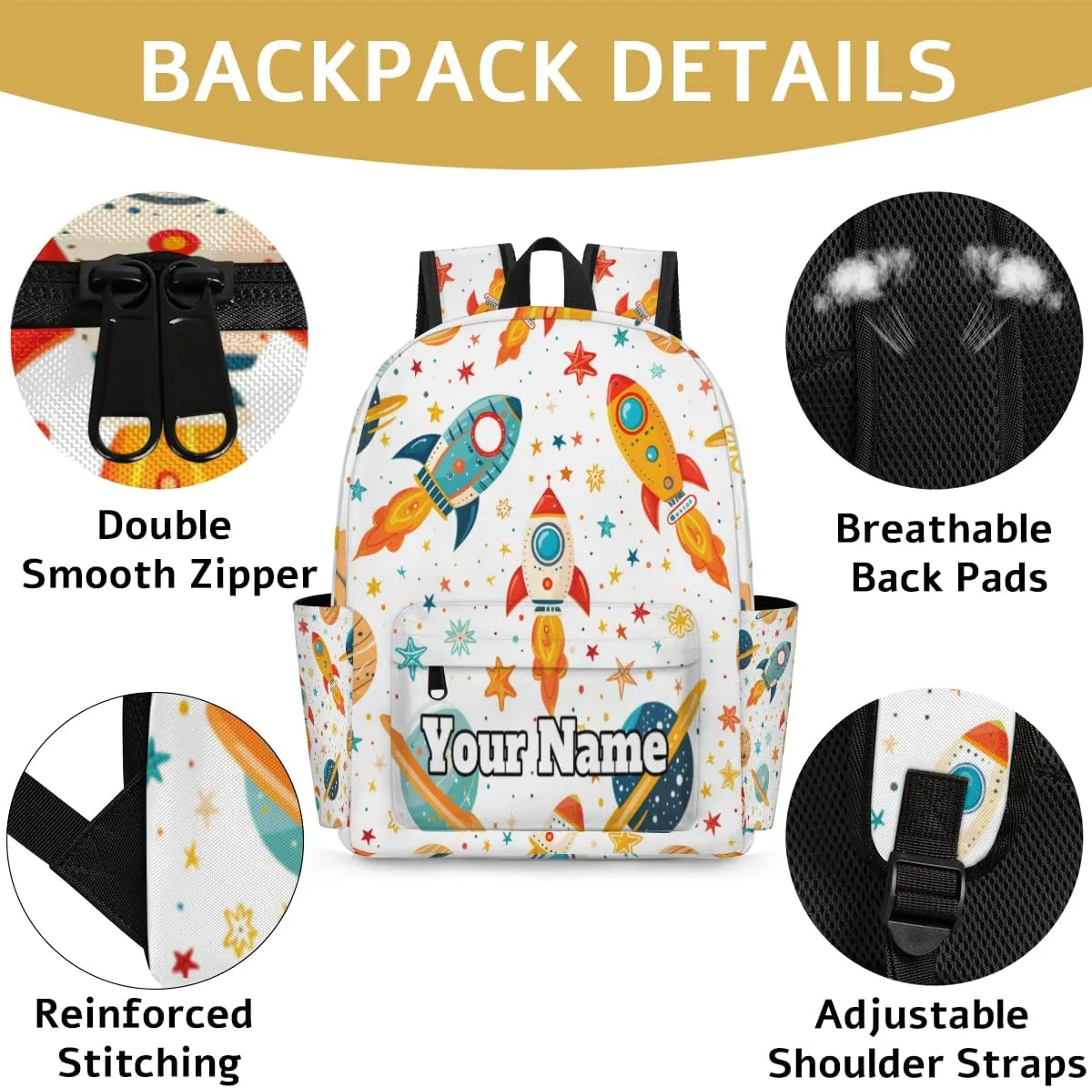 Personalized Solar System Planets Preschool Toddler Backpack for Boys Girls Custom Kids Name Small Bookbags Kindergarten Elementary Backpack, Solar System