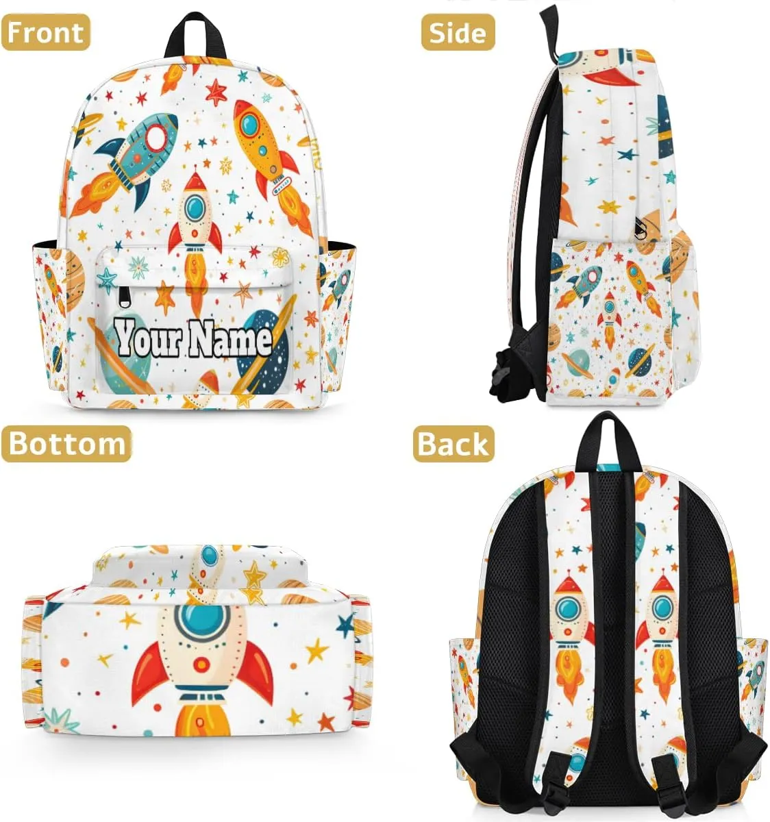 Personalized Solar System Planets Preschool Toddler Backpack for Boys Girls Custom Kids Name Small Bookbags Kindergarten Elementary Backpack, Solar System
