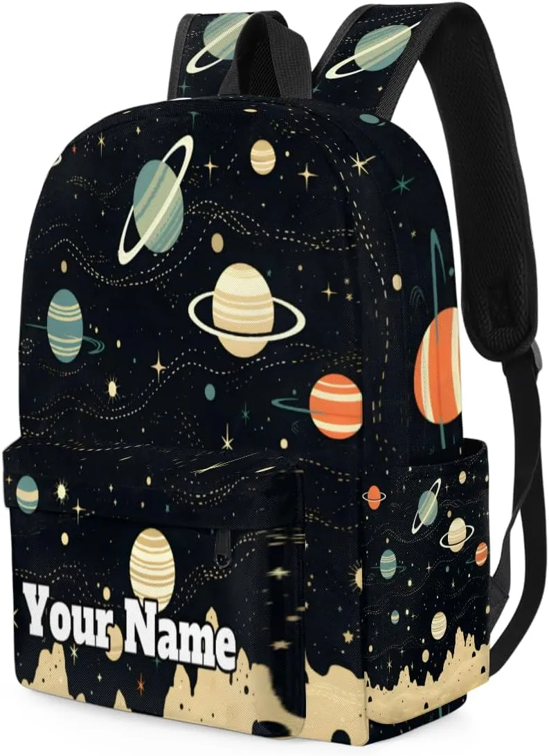 Personalized Space Planet Preschool Toddler Backpack for Boys Girls Custom Kids Name Small Bookbags Kindergarten Elementary Backpack, Galaxy