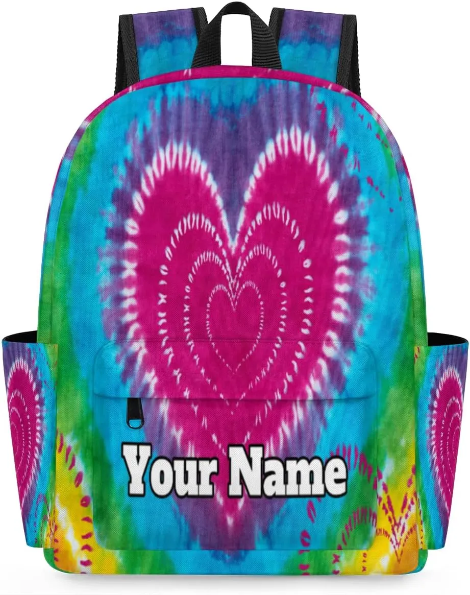 Personalized Tie Dye Design Preschool Toddler Backpack for Boys Girls Custom Kids Name Small Bookbags Kindergarten Elementary Backpack, Tie Dye