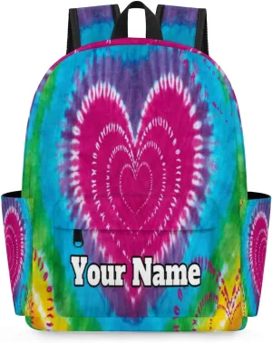 Personalized Tie Dye Design Preschool Toddler Backpack for Boys Girls Custom Kids Name Small Bookbags Kindergarten Elementary Backpack, Tie Dye