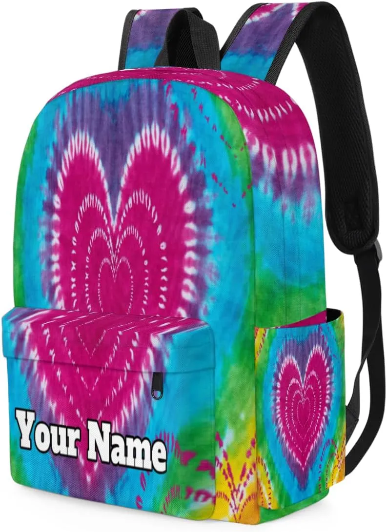 Personalized Tie Dye Design Preschool Toddler Backpack for Boys Girls Custom Kids Name Small Bookbags Kindergarten Elementary Backpack, Tie Dye