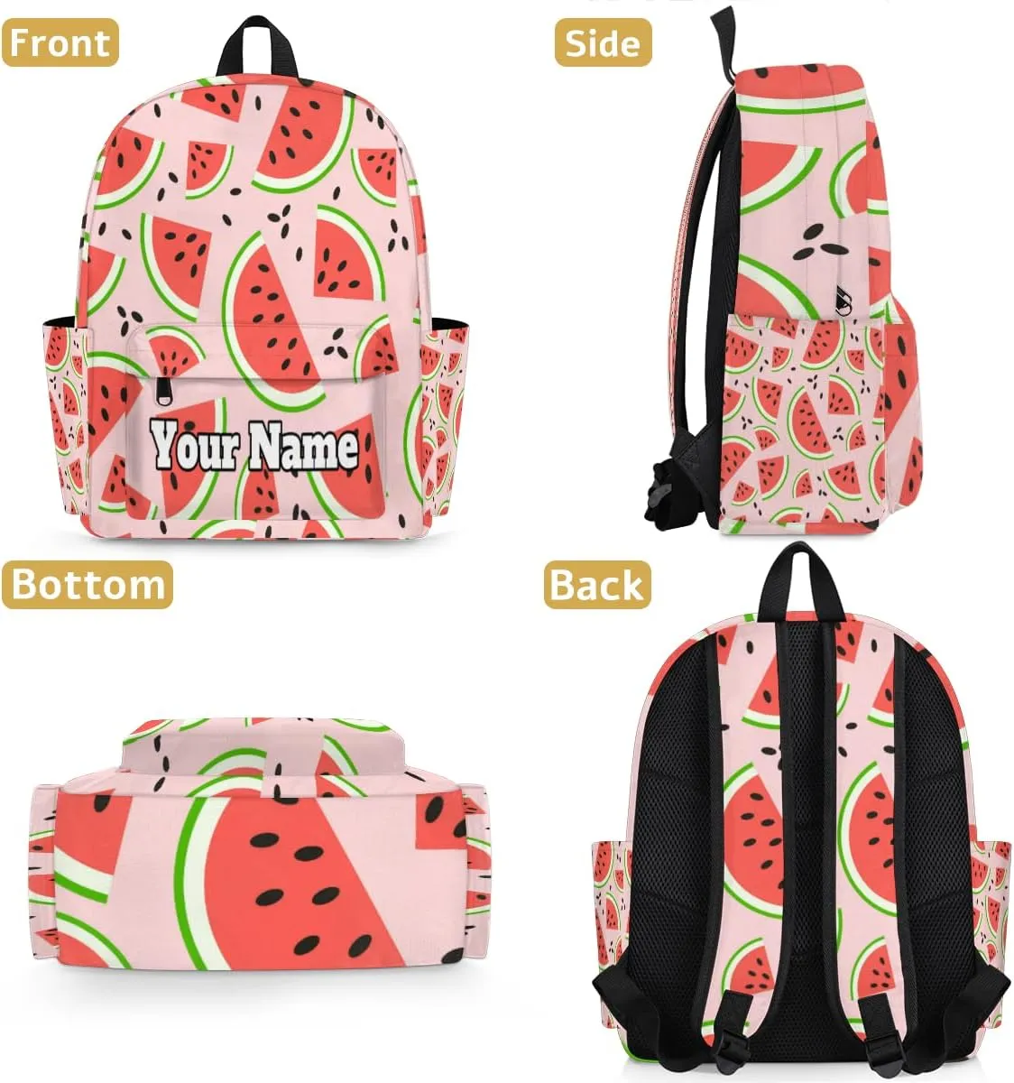Personalized Watermelon Preschool Toddler Backpack for Boys Girls Custom Kids Name Small Bookbags Kindergarten Elementary Backpack, Summer Fruit Watermelon