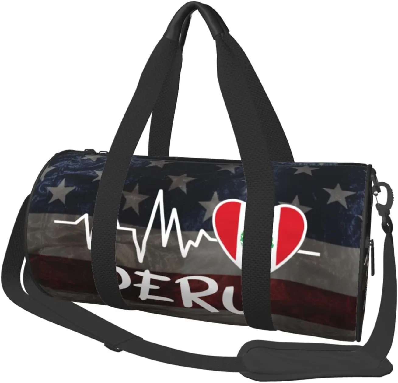 Peru Heartbeat Duffel Bag Gym Bag Travel Sports Tote Large Foldable Beach Swim Yoga7