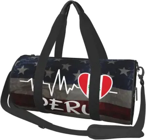 Peru Heartbeat Duffel Bag Gym Bag Travel Sports Tote Large Foldable Beach Swim Yoga7
