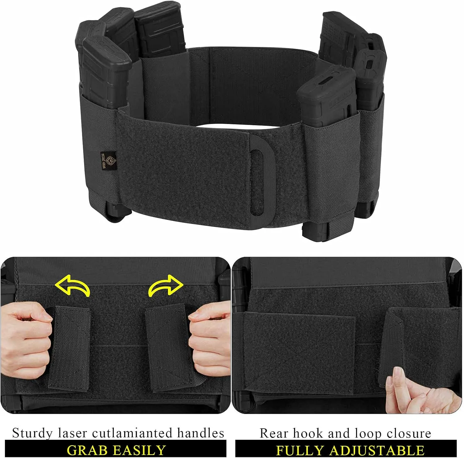 PETAC GEAR Elastic Cummerbund for Tactical Vest Stretch Cummerbund with 8 Pouches for FCPC LBT LBX