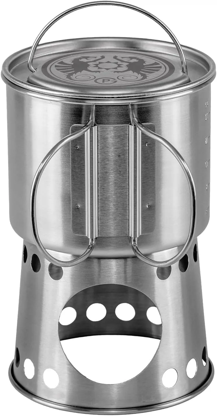 Petromax Cooking Cup 2 in 1 Cooking Plate and Cup with Folding Handles