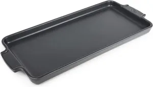Peugeot - Appolia Appetizer Platter - Ceramic Plate for Aperitifs and Sweets with Handles - Slate, 40.2cm x 17.8cm