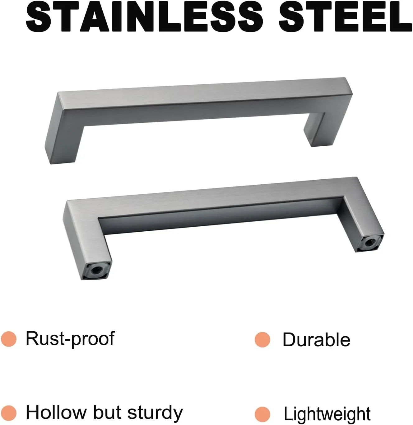 Pewter Cabinet Pulls 10 Pack 3 3/4 Inch Hole Center Ancient Grey Drawer Pulls Stainless Steel Modern Square Cupboard Handles Kitchen Handles for Cabinets Grey Hardware