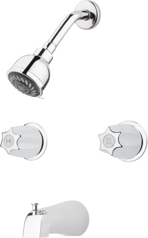 Pfister LG036120 LG03-6120 2 Tub & Shower Faucet with Metal Knob Handles, Polished Chrome
