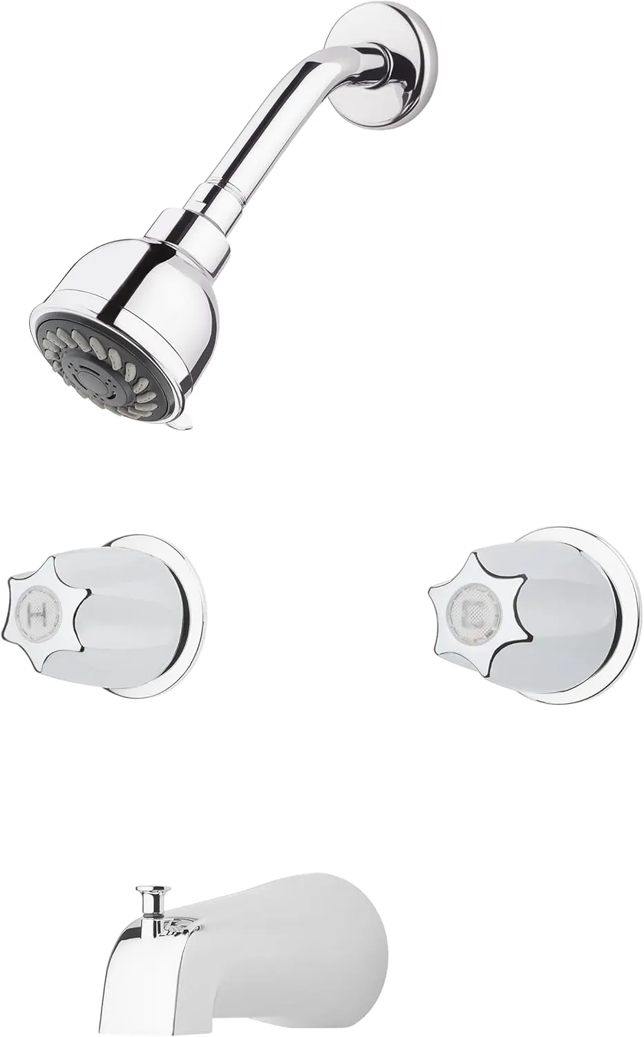 Pfister LG036120 LG03-6120 2 Tub & Shower Faucet with Metal Knob Handles, Polished Chrome