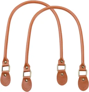 PH PandaHall 2 Pcs 24.2 Inches Leather Purse Handles Handbags Shoulder Bag Strap Replacement with Alloy Clasps for Purses Making Supplies, Chocolate Color