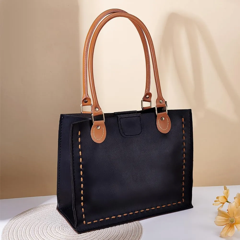PH PandaHall 2 Pcs 24.2 Inches Leather Purse Handles Handbags Shoulder Bag Strap Replacement with Alloy Clasps for Purses Making Supplies, Chocolate Color