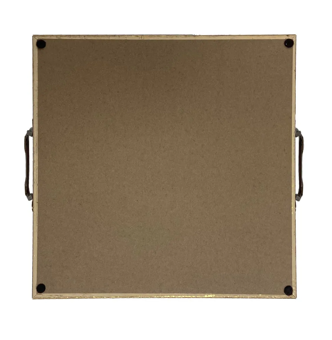 Pheasant and Flower Decorative Tray with Brass Handles