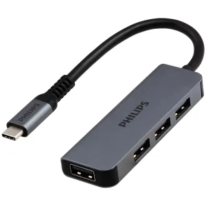 Philips USB-C to USB-A 4-Port Adapter, Silver