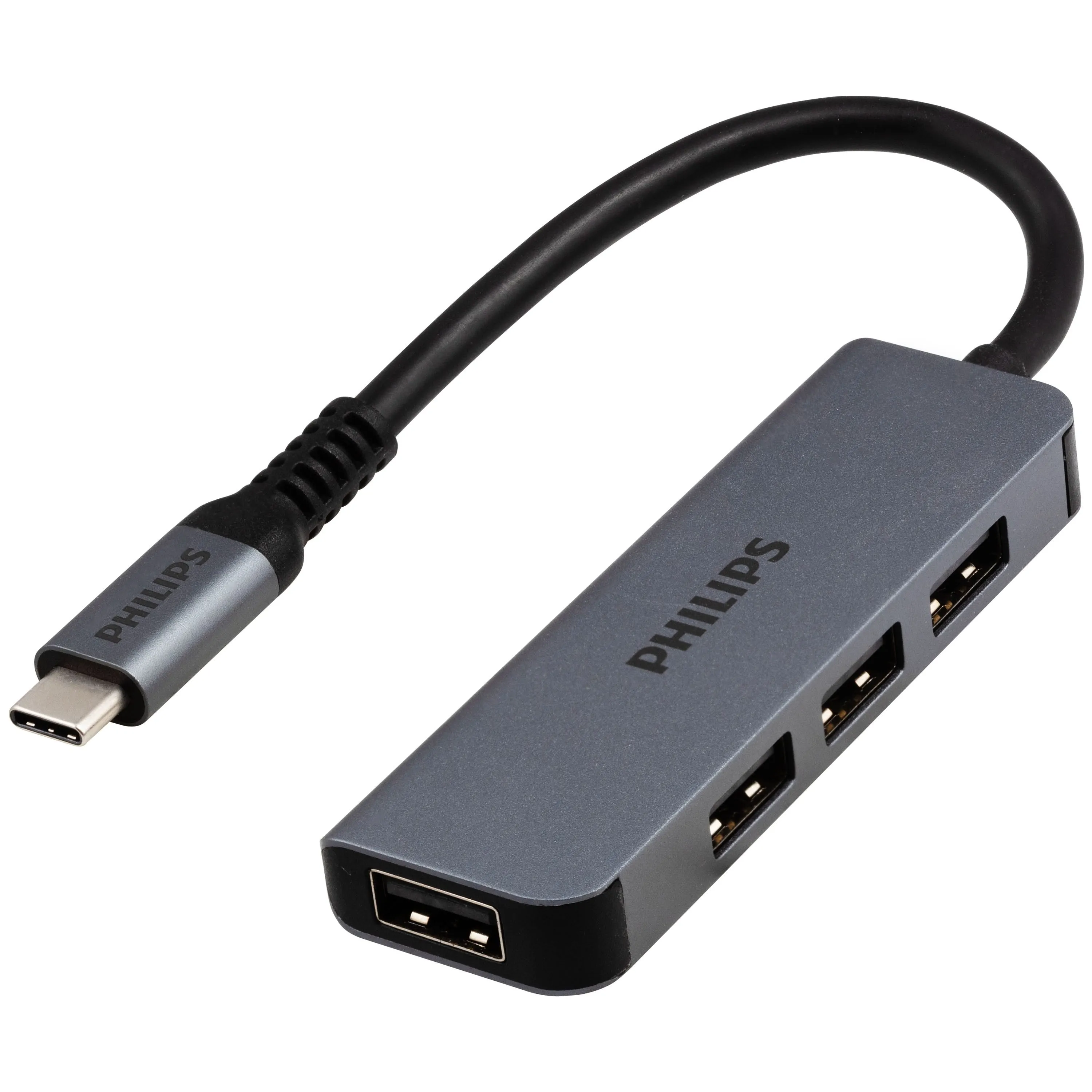 Philips USB-C to USB-A 4-Port Adapter, Silver
